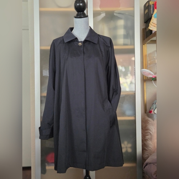 Woman Within Jackets & Blazers - Woman Within Black Trench Coat Women's Size 18
